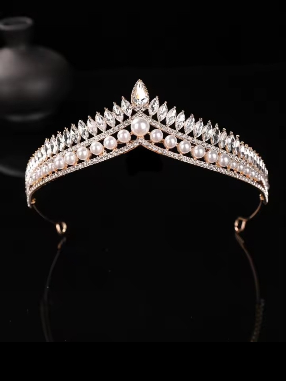 Silver Pearl & Crystal Bridal Tiara